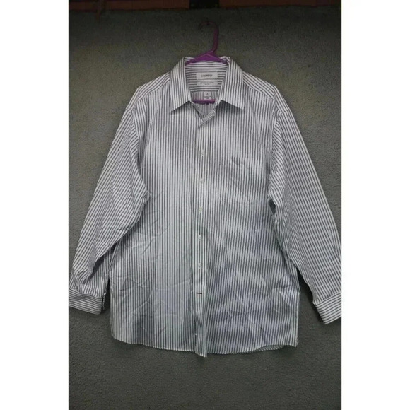 Cremieux Men's 100% Pima Cotton Long Sleeve Button Down Shirt-17/34-No Iron - Picture 1 of 8